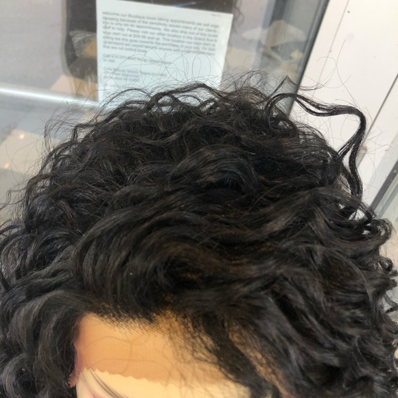 Black curly swisslace lacefront Freepart Long Wig - Picture 6 of 8